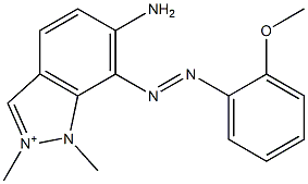 6-Amino-7-[(2-methoxyphenyl)azo]-1,2-dimethyl-1H-indazol-2-ium Struktur