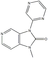 1-Methyl-3-(2-pyrazinyl)-1H-imidazo[4,5-c]pyridin-2(3H)-one Struktur