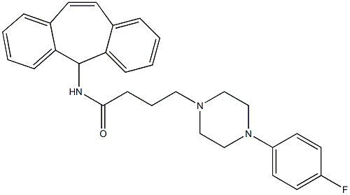 4-[4-(4-Fluorophenyl)-1-piperazinyl]-N-(5H-dibenzo[a,d]cyclohepten-5-yl)butyramide Struktur