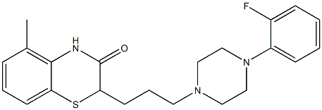 2-[3-[4-(2-Fluorophenyl)piperazin-1-yl]propyl]-5-methyl-2H-1,4-benzothiazin-3(4H)-one Struktur