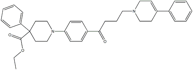 4-Phenyl-1-[4-[4-(4-phenyl-1,2,5,6-tetrahydropyridin-1-yl)butyryl]phenyl]-4-piperidinecarboxylic acid ethyl ester Struktur