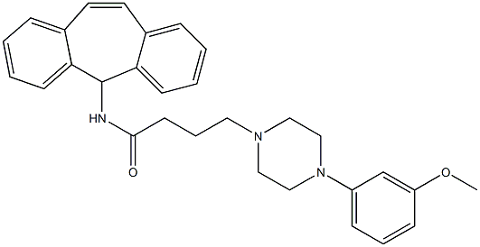 4-[4-(3-Methoxyphenyl)-1-piperazinyl]-N-(5H-dibenzo[a,d]cyclohepten-5-yl)butyramide Struktur