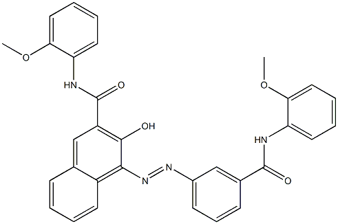 4-[[3-[[(2-Methoxyphenyl)amino]carbonyl]phenyl]azo]-3-hydroxy-N-(2-methoxyphenyl)-2-naphthalenecarboxamide Struktur