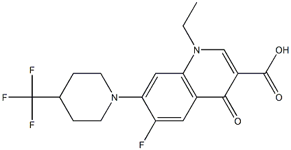 1,4-Dihydro-1-ethyl-6-fluoro-7-[4-(trifluoromethyl)piperidin-1-yl]-4-oxoquinoline-3-carboxylic acid Struktur