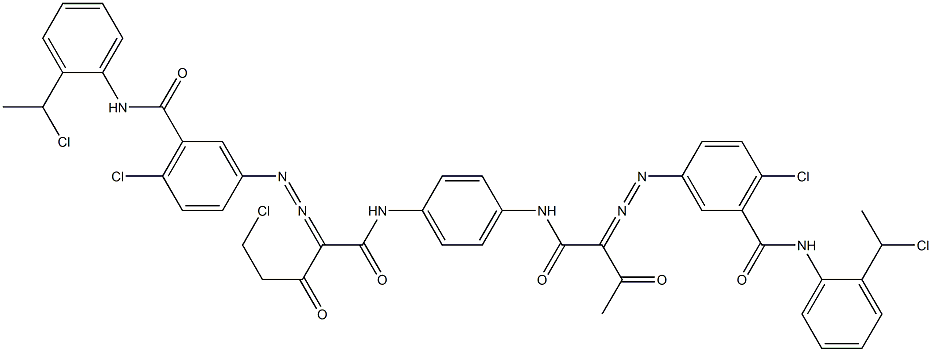 3,3'-[2-(Chloromethyl)-1,4-phenylenebis[iminocarbonyl(acetylmethylene)azo]]bis[N-[2-(1-chloroethyl)phenyl]-6-chlorobenzamide] Struktur