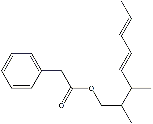 Phenylacetic acid 2,3-dimethyl-4,6-octadienyl ester Struktur