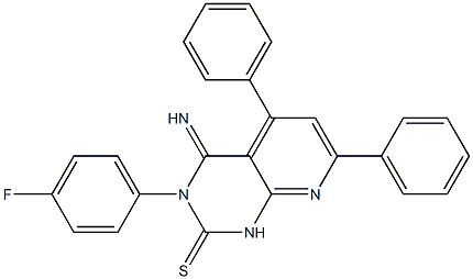 3,4-Dihydro-3-(4-fluorophenyl)-4-imino-5-phenyl-7-phenylpyrido[2,3-d]pyrimidine-2(1H)-thione Struktur