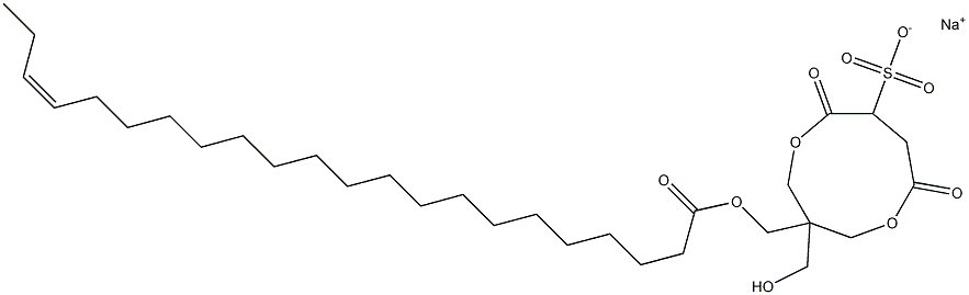 1-[[[(Z)-1-Oxo-19-docosen-1-yl]oxy]methyl]-1-(hydroxymethyl)-4,7-dioxo-3,8-dioxacyclononane-6-sulfonic acid sodium salt Struktur