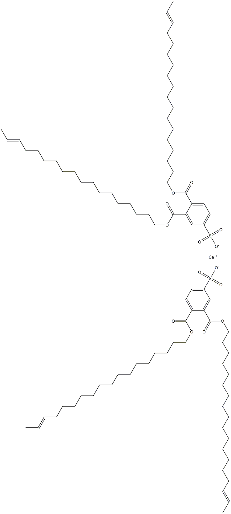 Bis[3,4-di(16-octadecenyloxycarbonyl)benzenesulfonic acid]calcium salt Struktur