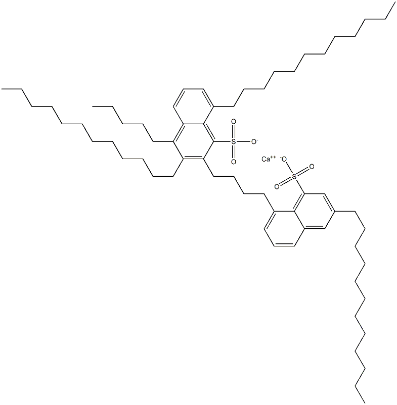 Bis(3,8-didodecyl-1-naphthalenesulfonic acid)calcium salt Struktur