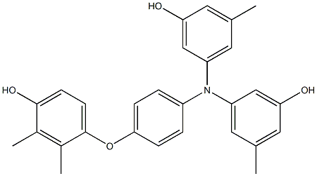 N,N-Bis(3-hydroxy-5-methylphenyl)-4-(4-hydroxy-2,3-dimethylphenoxy)benzenamine Struktur