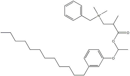 N,N-Dimethyl-N-benzyl-N-[2-[[1-(3-dodecylphenyloxy)ethyl]oxycarbonyl]propyl]aminium Struktur