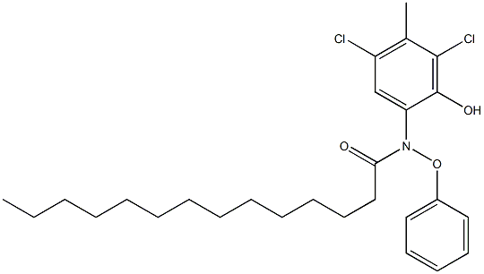 2-(2-Dodecylphenoxyacetylamino)-4,6-dichloro-5-methylphenol Struktur