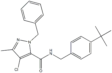 4-Chloro-5-methyl-2-benzyl-N-(4-tert-butylbenzyl)-2H-pyrazole-3-carboxamide Struktur