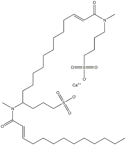 Bis[4-[N-(2-tridecenoyl)-N-methylamino]-1-butanesulfonic acid]calcium salt Struktur