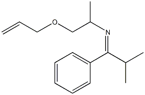 N-[1-Methyl-2-allyloxyethyl]-2-methyl-1-phenylpropylideneamine Struktur