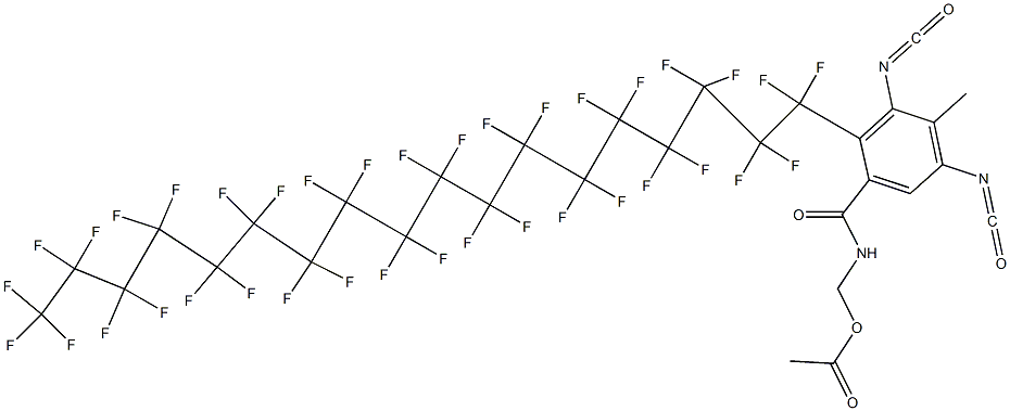 N-(Acetyloxymethyl)-2-(heptatriacontafluorooctadecyl)-3,5-diisocyanato-4-methylbenzamide Struktur