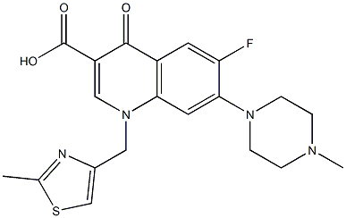 1,4-Dihydro-6-fluoro-7-(4-methylpiperazin-1-yl)-1-[(2-methylthiazol-4-yl)methyl]-4-oxoquinoline-3-carboxylic acid Struktur