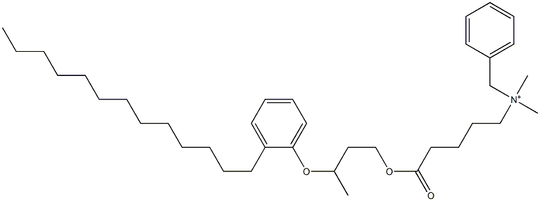 N,N-Dimethyl-N-benzyl-N-[4-[[3-(2-tridecylphenyloxy)butyl]oxycarbonyl]butyl]aminium Struktur