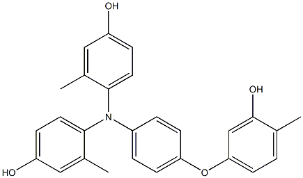 N,N-Bis(4-hydroxy-2-methylphenyl)-4-(3-hydroxy-4-methylphenoxy)benzenamine Struktur