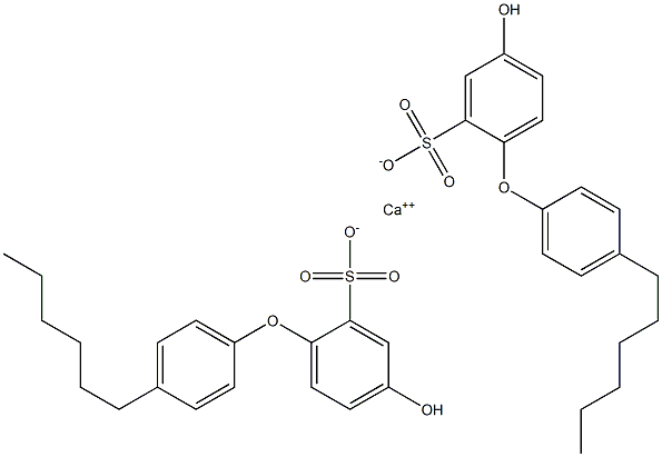 Bis(4-hydroxy-4'-hexyl[oxybisbenzene]-2-sulfonic acid)calcium salt Struktur