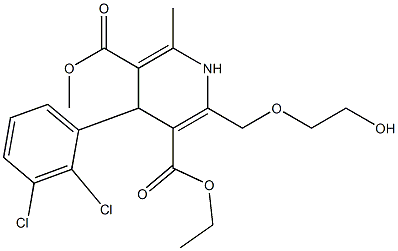 1,4-Dihydro-6-methyl-2-[(2-hydroxyethoxy)methyl]-4-(2,3-dichlorophenyl)pyridine-3,5-dicarboxylic acid 3-ethyl 5-methyl ester Struktur