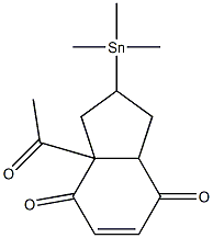 7a-Acetyl-2,3,3a,4,7,7a-hexahydro-2-(trimethylstannyl)-1H-indene-4,7-dione Struktur