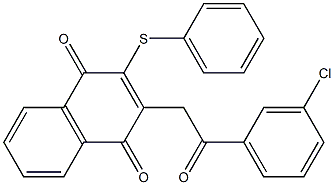 2-Phenylthio-3-[(3-chlorophenylcarbonyl)methyl]-1,4-naphthoquinone Struktur