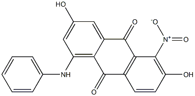 1-Anilino-3,6-dihydroxy-5-nitroanthraquinone Struktur