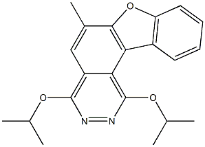 1,4-Di(isopropyloxy)-6-methyl-2,3-diaza-7-oxa-7H-benzo[c]fluorene Struktur