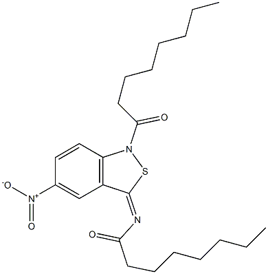 5-Nitro-1-octanoyl-3(1H)-octanoylimino-2,1-benzisothiazole Struktur