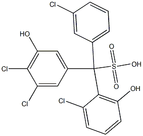 (3-Chlorophenyl)(2-chloro-6-hydroxyphenyl)(3,4-dichloro-5-hydroxyphenyl)methanesulfonic acid Struktur