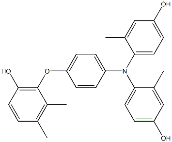 N,N-Bis(4-hydroxy-2-methylphenyl)-4-(6-hydroxy-2,3-dimethylphenoxy)benzenamine Struktur