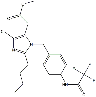 2-Butyl-4-chloro-1-[4-(trifluoroacetylamino)benzyl]-1H-imidazole-5-acetic acid methyl ester Struktur