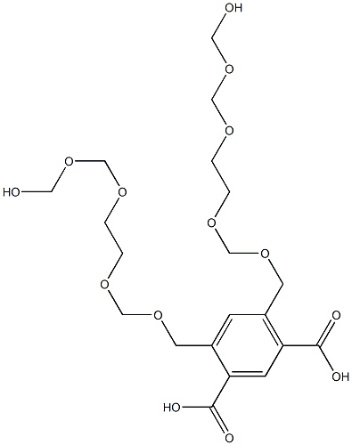 4,6-Bis(10-hydroxy-2,4,7,9-tetraoxadecan-1-yl)isophthalic acid Struktur