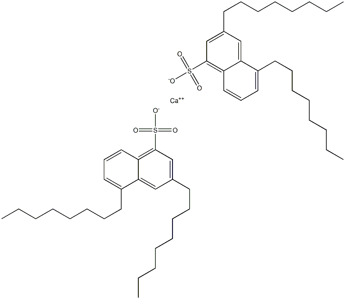 Bis(3,5-dioctyl-1-naphthalenesulfonic acid)calcium salt Struktur