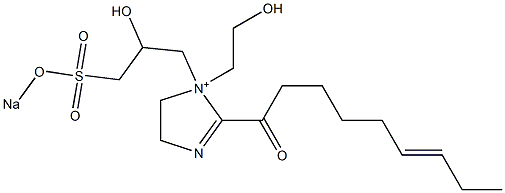 1-(2-Hydroxyethyl)-1-[2-hydroxy-3-(sodiooxysulfonyl)propyl]-2-(6-nonenoyl)-2-imidazoline-1-ium Struktur