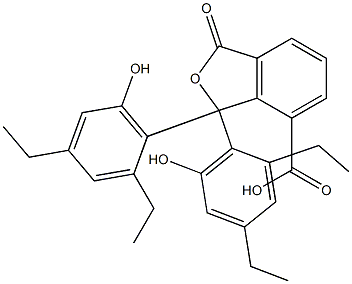 1,1-Bis(2,4-diethyl-6-hydroxyphenyl)-1,3-dihydro-3-oxoisobenzofuran-7-carboxylic acid Struktur