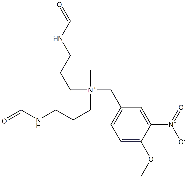 N,N-Bis[3-(formylamino)propyl]-N-methyl-4-methoxy-3-nitrobenzenemethanaminium Struktur