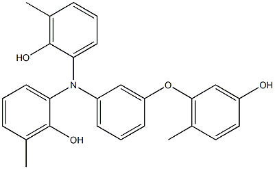 N,N-Bis(2-hydroxy-3-methylphenyl)-3-(3-hydroxy-6-methylphenoxy)benzenamine Struktur