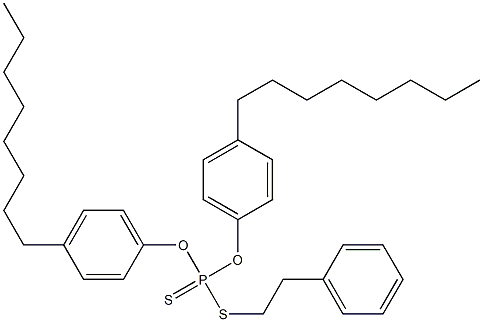 Dithiophosphoric acid O,O-bis(4-octylphenyl)S-(2-phenylethyl) ester Struktur