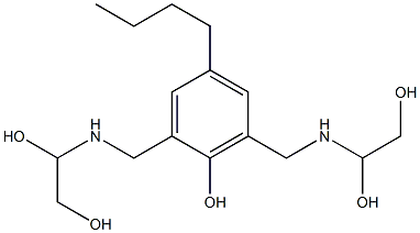 2,6-Bis[[(1,2-dihydroxyethyl)amino]methyl]-4-butylphenol Struktur