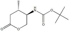 (4S,5R)-5-[(tert-Butoxycarbonyl)amino]-4-methyltetrahydro-2H-pyran-2-one Struktur