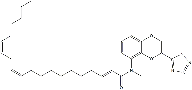 8-[N-[(2E,11Z,14Z)-1-Oxo-2,11,14-icosatrien-1-yl]-N-methylamino]-2-(1H-tetrazol-5-yl)-1,4-benzodioxane Struktur