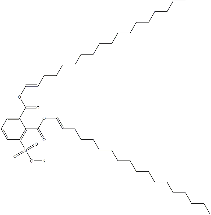 3-(Potassiosulfo)phthalic acid di(1-octadecenyl) ester Struktur