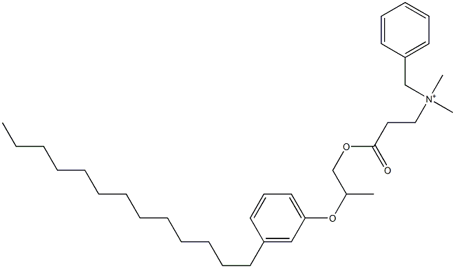 N,N-Dimethyl-N-benzyl-N-[2-[[2-(3-tridecylphenyloxy)propyl]oxycarbonyl]ethyl]aminium Struktur