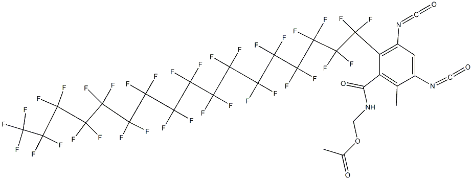 N-(Acetyloxymethyl)-2-(pentatriacontafluoroheptadecyl)-3,5-diisocyanato-6-methylbenzamide Struktur