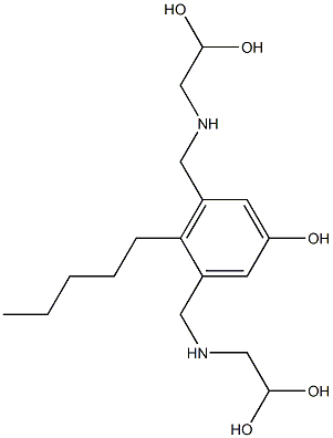 3,5-Bis[[(2,2-dihydroxyethyl)amino]methyl]-4-pentylphenol Struktur