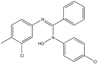 N-Hydroxy-N-(4-chlorophenyl)-N'-(3-chloro-4-methylphenyl)benzamidine Struktur