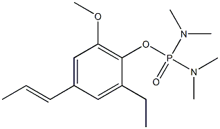 Bis(dimethylamino)phosphinic acid 2-ethyl-4-(1-propenyl)-6-methoxyphenyl ester Struktur